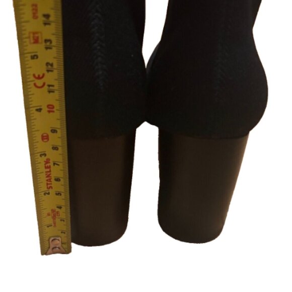 MIA Women's Black "Martin" Pointed Toe Block Heel Sock Booties - Size 10 NEW - Picture 4 of 7